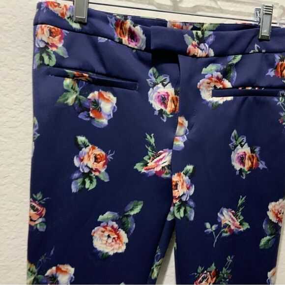 Zara Woman's Blue Floral Pencil Pants Mid Rise Size small - Picture 5 of 6